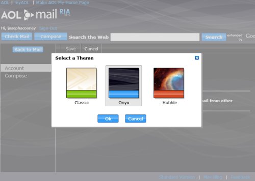 AOL RIA mail client themes
