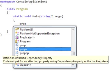 The C# snippet in action