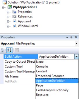 Changing the Build Action for App.xaml