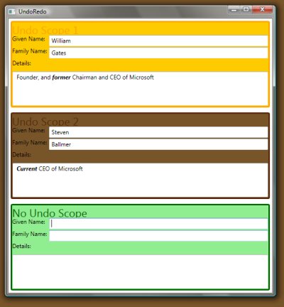 Sample Application with multiple undo/redo scopes